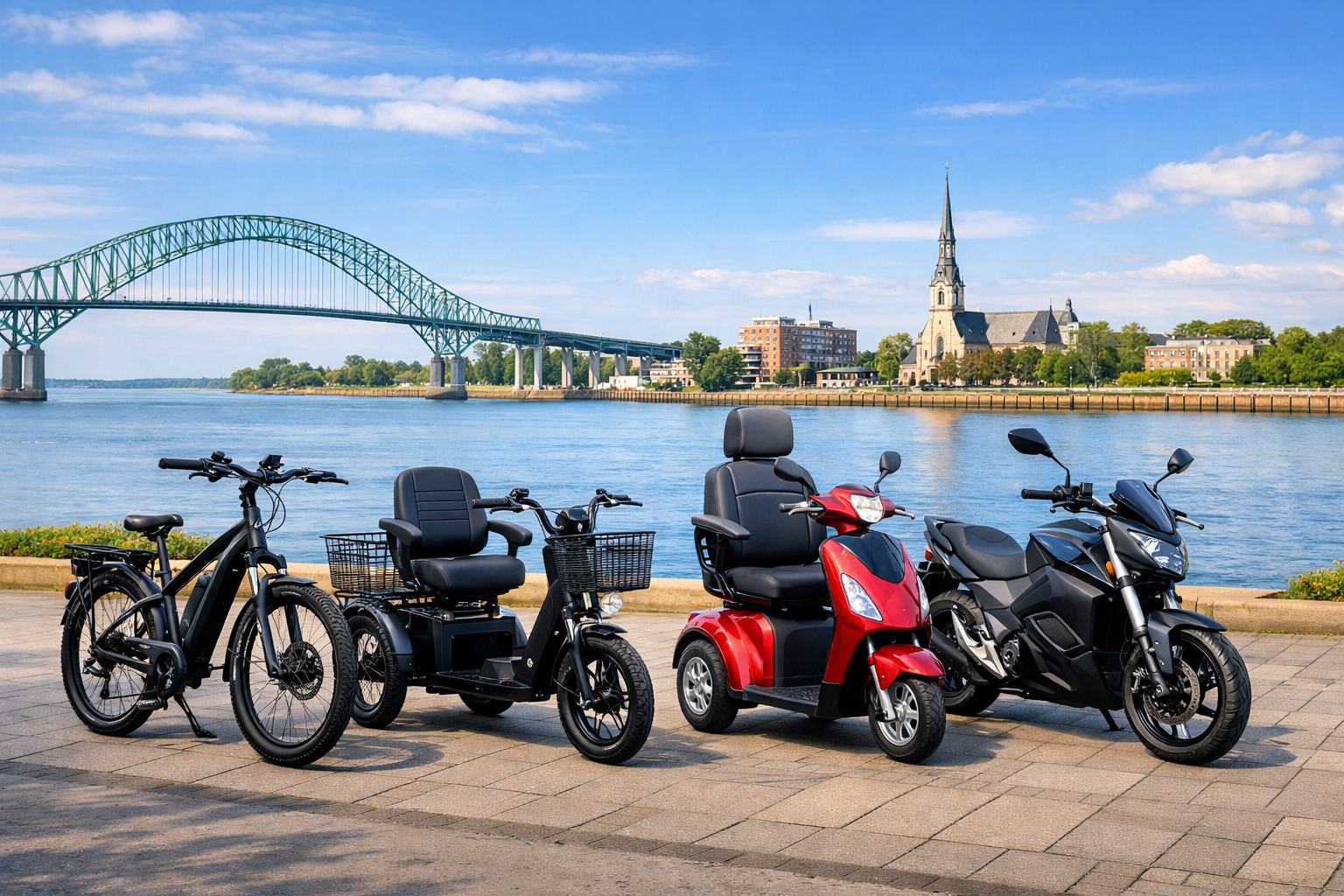 Mobilité électrique à Trois-Rivières avec vélo électrique, triporteur et quadriporteur offerts par SP Vélo